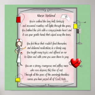 Retired Nurse Canvas Art Poem  by Gail Gabel,RN Poster