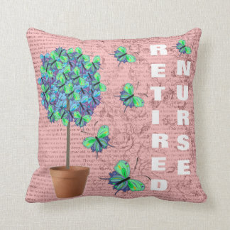Retired Nurse Decorative Butterfly Pillow
