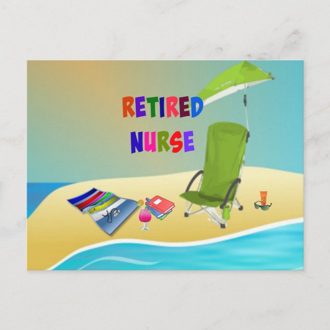 Retired Nurse, Fun in the Sun Postcard (Front)