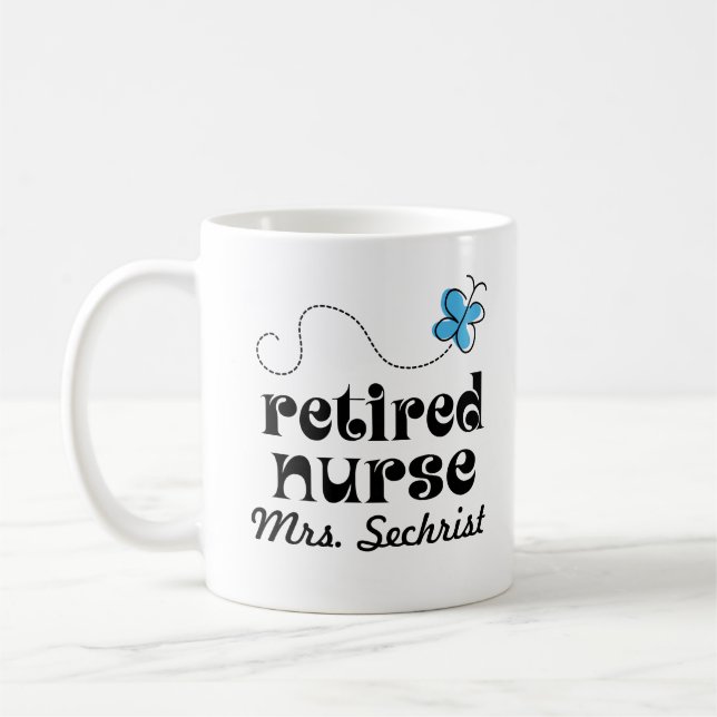 Retired Nurse personalized gift Coffee Mug (Left)