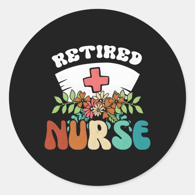 Retired Nurse Rn Classic Round Sticker (Front)