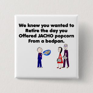 Retired Nurse Story Art JACHO 2 Inch Square Button