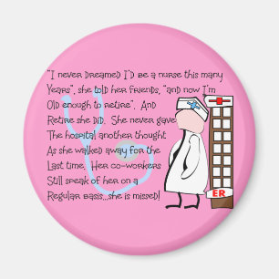 "Retired Nurse"  Story Art--Unique Gift Items Magnet