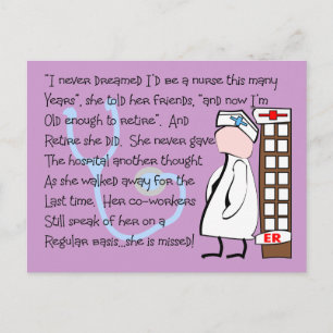 "Retired Nurse" Story Art--Unique Gift Items Postcard
