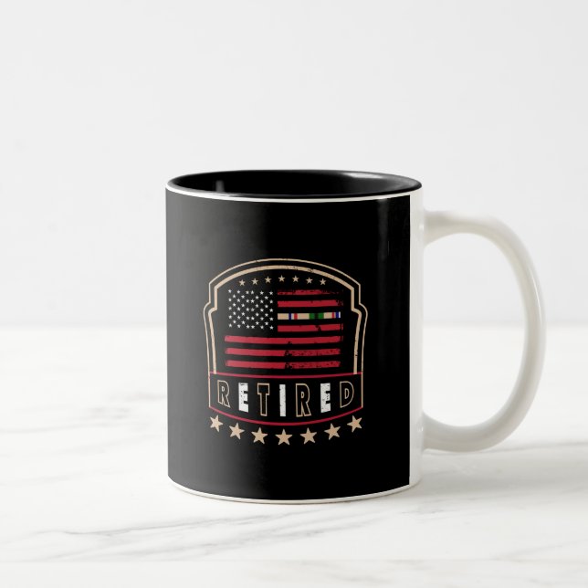 Retired | Patriotic American Flag-Inspired Two-Tone Coffee Mug (Right)