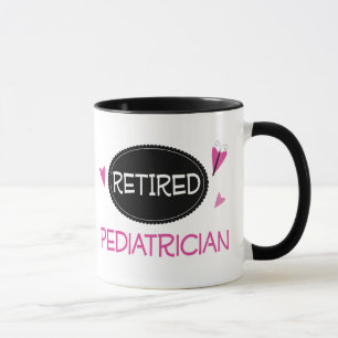Retired Pediatrician Pink Butterfly Mug