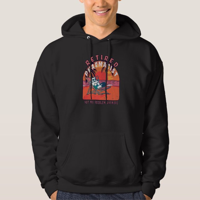 Retired Pharmacist  Vintage Retirement Hoodie (Front)