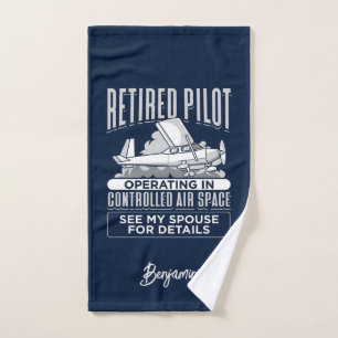 Retired Pilot Operating in Controlled Air Space Hand Towel