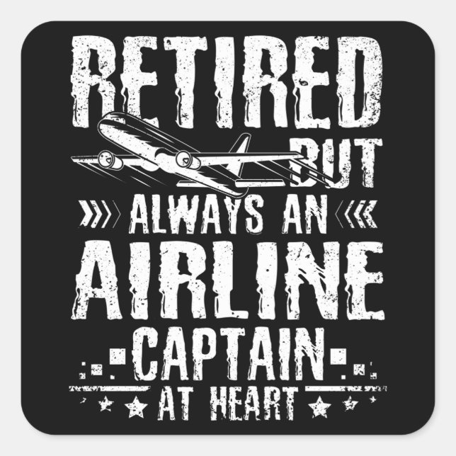 Retired Pilot Square Sticker (Front)