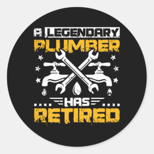 Retired Plumber Classic Round Sticker