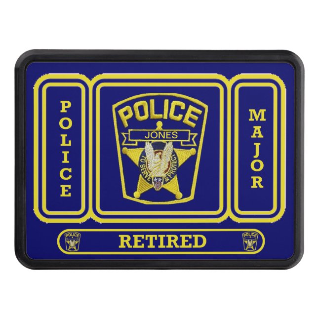 Retired Police Major's Custom Hitch Cover (Front)