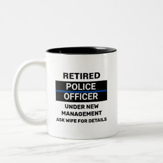 Retired Police Officer Funny Retirement Two-Tone Coffee Mug