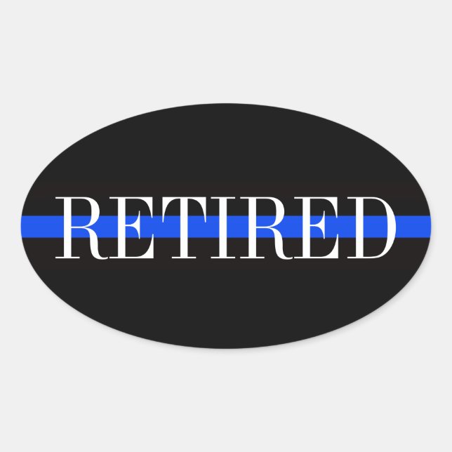 RETIRED POLICE OFFICER OVAL BUMPER STICKER (Front)