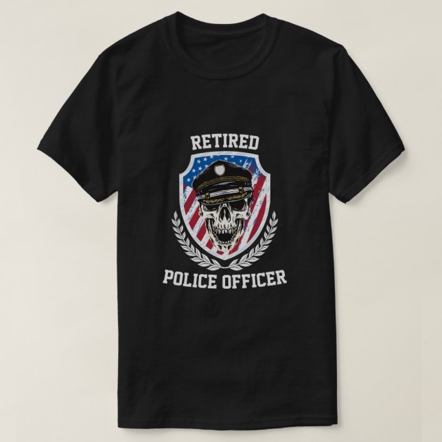 Retired Police Officer Policeman Retirement Gift T-Shirt (Design Front)