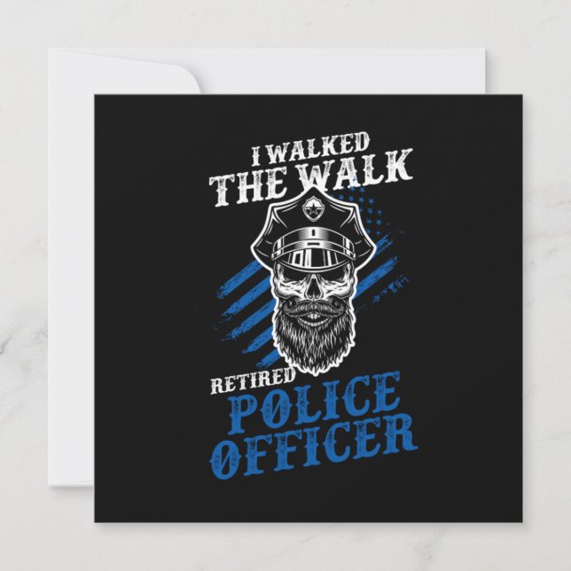 Retired Police Officer Retirement Policeman Gift Invitation (Front)
