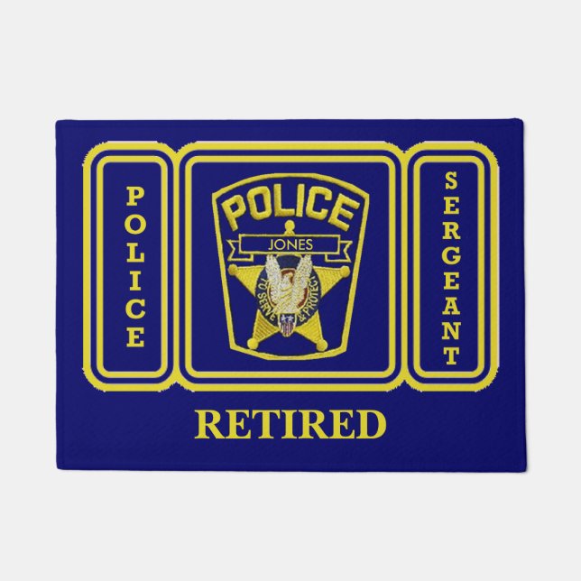 Retired Police Sergeant Custom Door Mat (Front)