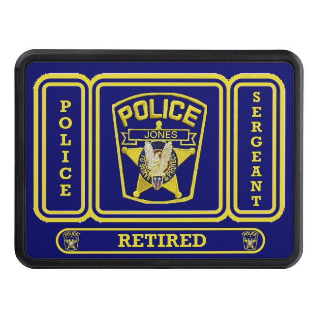 Retired Police Sergeant's Custom Hitch Cover (Front)