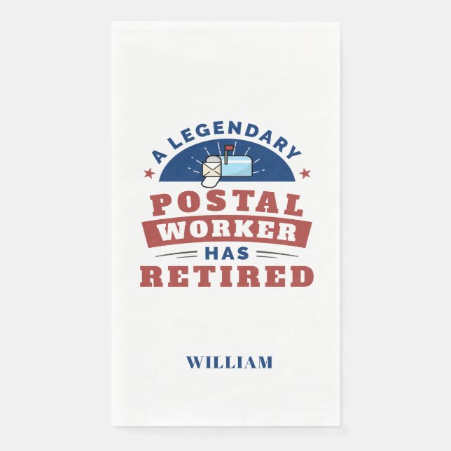 Retired Post Office Worker Personalized Napkin (Front)