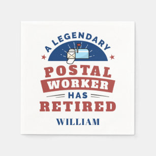 Retired Post Office Worker Personalized Paper Napkin
