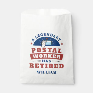 Retired Post Office Worker Typography Personalized Favour Bag