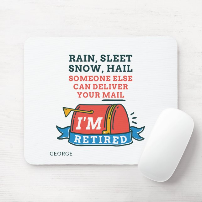 Retired Postal Worker Custom Mailman Retirement Mouse Pad (With Mouse)