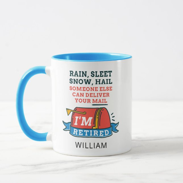 Retired Postal Worker Custom Mailman Retirement Mug (Left)