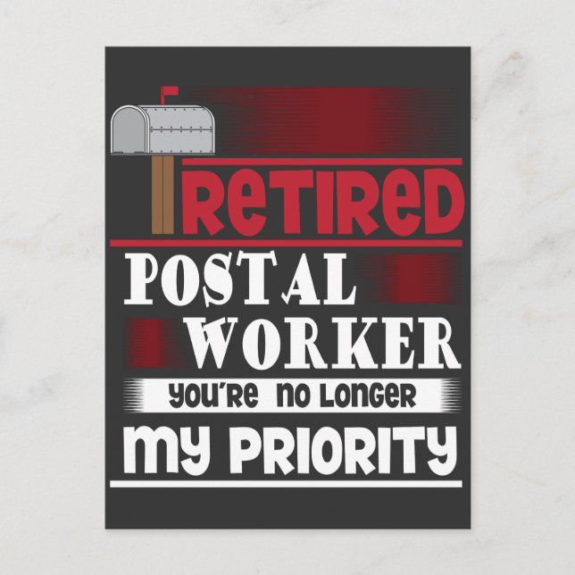 Retired Postal Worker Funny Deliverer Retirement Postcard (Front)