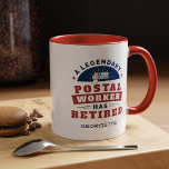 Retired Postal Worker Gag Retirement Personalized Mug<br><div class="desc">Makes a great gift for your letter carrier who's been delivering your mail over the years. Perfect for family members,  grandma or auntie who has retired from the post office</div>