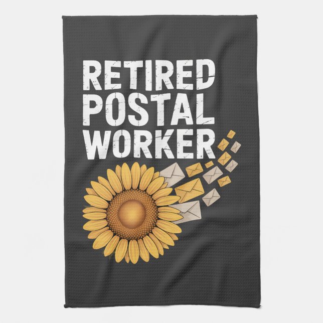 Retired Postal Worker Kitchen Towel (Vertical)