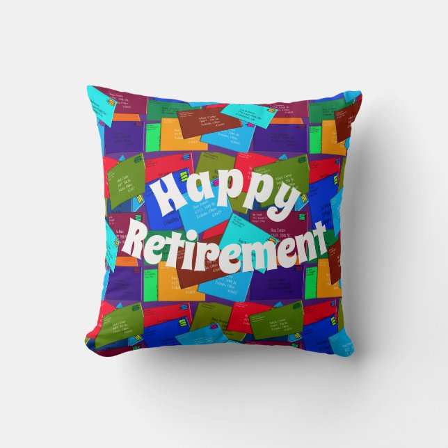 Retired Postal Worker Letters Design Throw Pillow (Front)