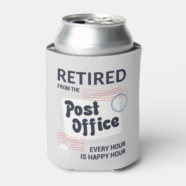 Retired Postal Worker Mailman Coworker Retirement  Can Cooler (Can Front)