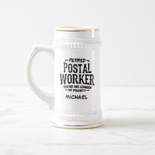 Retired Postal Worker Mailman Custom Retirement Beer Stein