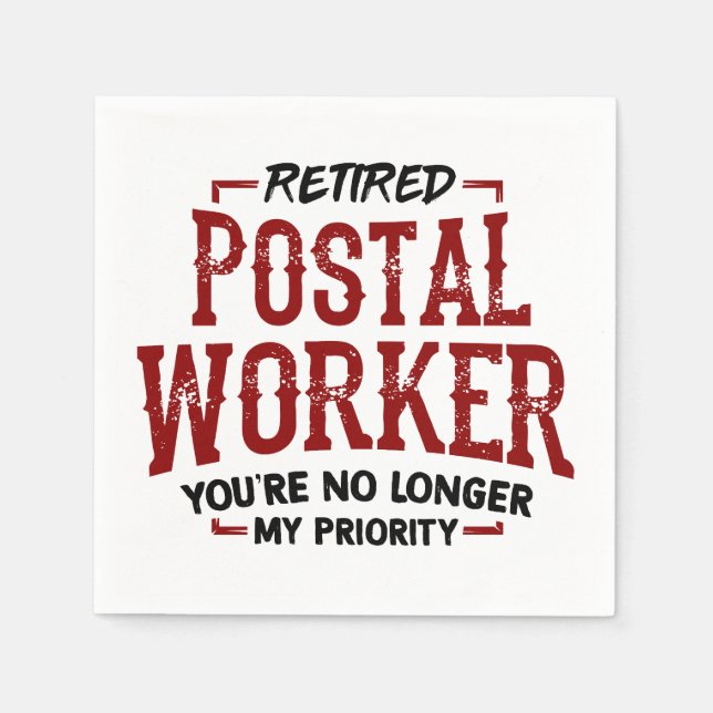 Retired Postal Worker Mailman Retirement Ceramic Napkin (Front)