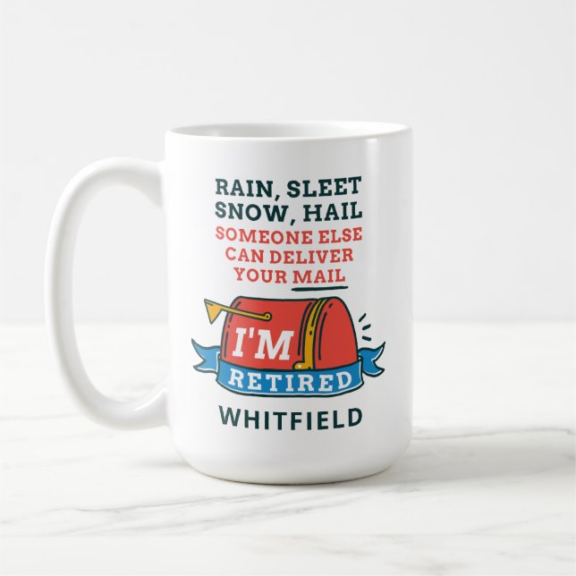 Retired Postal Worker Mailman Retirement Custom Coffee Mug (Left)