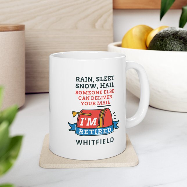 Retired Postal Worker Mailman Retirement Custom Large Coffee Mug (Retired Postal Worker Funny Keepsake White 11oz Coffee Mug)