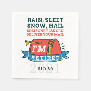 Retired Postal Worker Mailman Retirement Custom Napkin