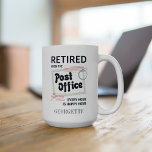 Retired Postal Worker Mailman Retirement Gag Two-Tone Coffee Mug<br><div class="desc">Cute retirement postal worker coffee two-tone mug for your coworker or boss who's retiring after many years of excellent service. The design is modern and the wording says "Retired from the Post Office. Every Hour is Happy Hour" Makes a perfect parting gift for your best friend or co-worker. Add a...</div>