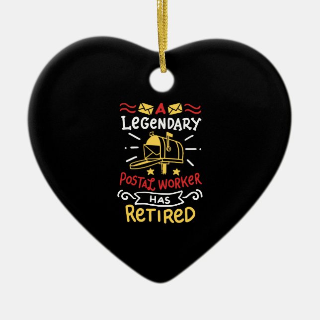 Retired Postal Worker Mailman Retirement Gift Ceramic Ornament (Front)
