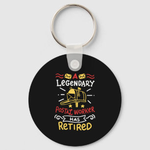Retired Postal Worker Mailman Retirement Gift Keychain