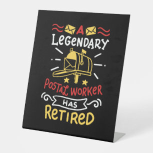 Retired Postal Worker Mailman Retirement Gift Pedestal Sign