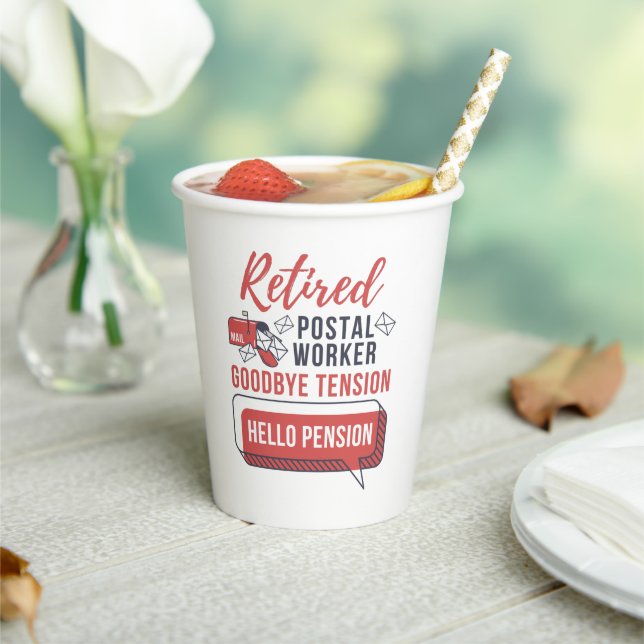 Retired Postal Worker Mailman Retirement Paper Cups (Insitu)