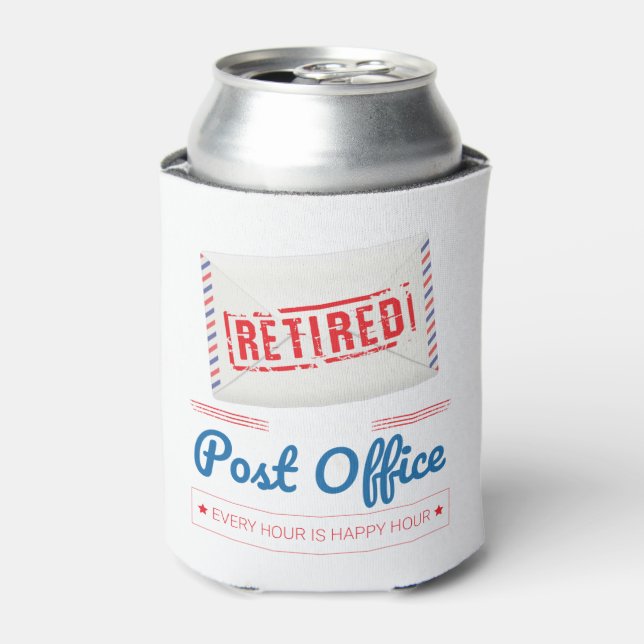 Retired Postal Worker Mailman Retirement Party Can Cooler (Can Front)