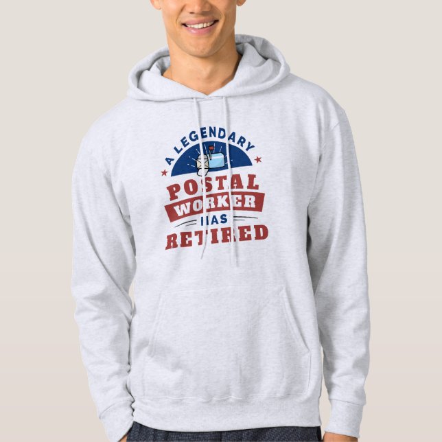 Retired Postal Worker Mailman Retirement Party Hoodie (Front)