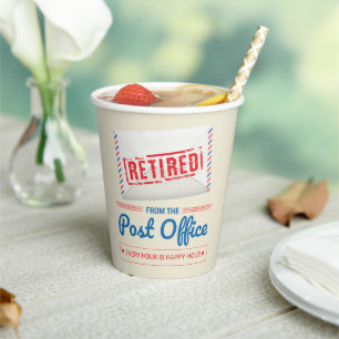 Retired Postal Worker Mailman Retirement Party Paper Cups