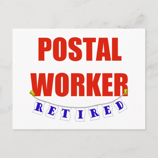 RETIRED POSTAL WORKER POSTCARD (Front)