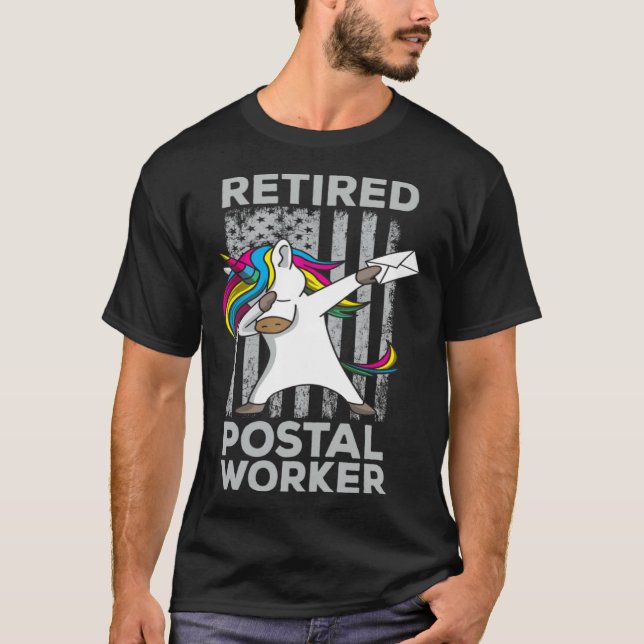 Retired Postal Worker Pride Mailman Retirement T-Shirt (Front)