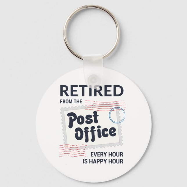 Retired Postal Worker Retirement Mailman Funny Keychain (Front)
