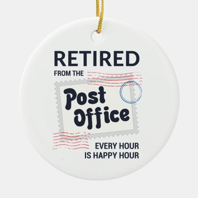 Retired Postal Worker Retirement Mailman Keepsake Ceramic Ornament (Front)