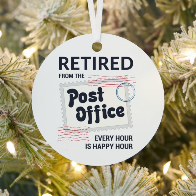 Retired Postal Worker Retirement Party Keepsake Metal Ornament (Insitu)