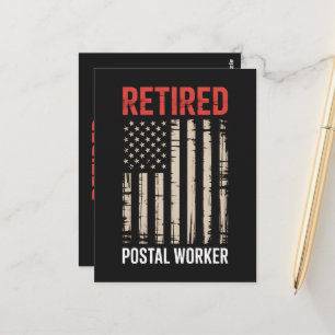 Retired Postal Worker Retirement Postcard